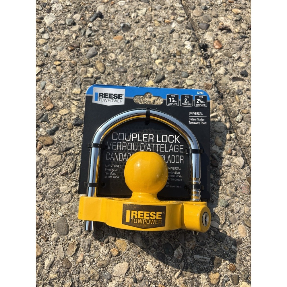 REESE 72783 Universal Trailer Coupler Lock Prevents Theft (1-7/8", 2" & 2-1/16")